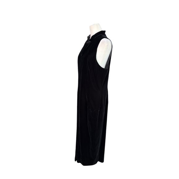 Yves Cossette DEPECHE Mode Dress Women 14 Black Velvet Asian 90s Cocktail Event - Picture 5 of 12
